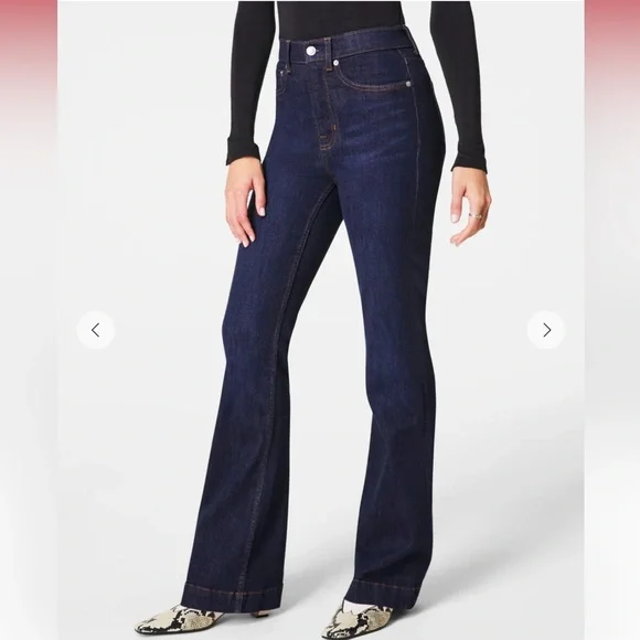 Spanx SPANXsculpt ReDefine High Rise Flare Jeans Dark Indigo Women’s Size 20 - Picture 5 of 11